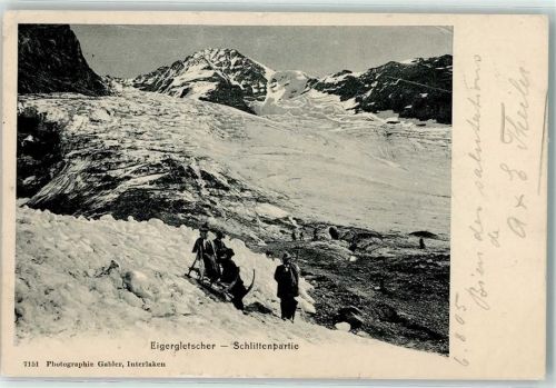 3823 Eigergletscher 1905 - Schlittenpartie