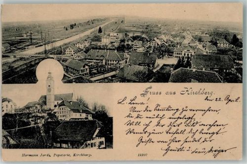 9533 Kirchberg SG 1903 Foto AK Bahnpost Zug 432 Nr. 16