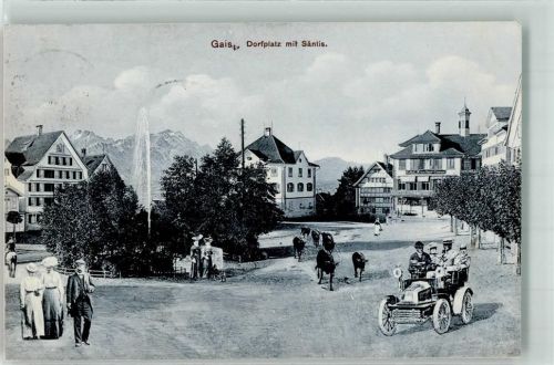 9056 Gais 1909 - Dorfplatz Säntis Oldtimer