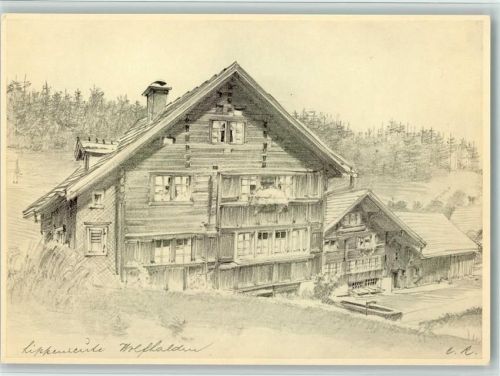 9427 Wolfhalden Künstlerkarte Partie bei Lippenreute sign. C. R.