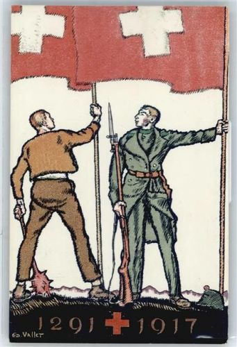 sign. Ed. Vallet Bundesfeier Ganzsachen Schweiz