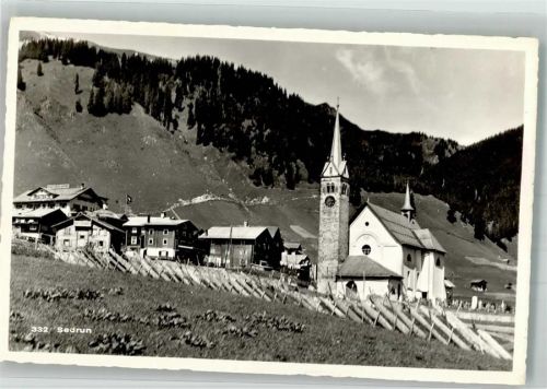 7188 Sedrun 1962 Foto AK Kirche