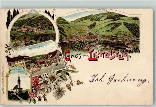9620 Lichtensteig 1898 Lithographie St. Loretto Oberthorplatz St. Lorette Kapelle