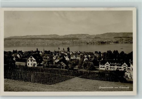 8703 Erlenbach ZH 1930 Gebrauchsspuren Gesamtansicht, Foto AK