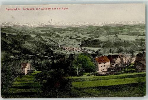 8488 Gyrenbad 1910 - bei Turbenthal mit Alpen