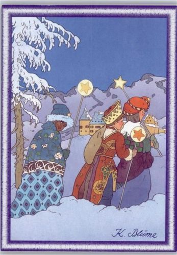 Schokolade - Weihnachten - Künstler sign Blume - Klappkarte, 2-teilig Suchard Schokolade