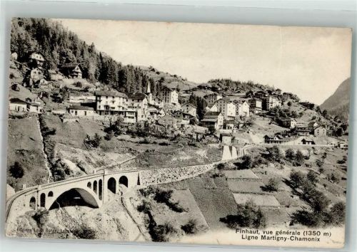 1925 Finhaut 1908 Foto AK Eisenbahn Martigny-Chamonix