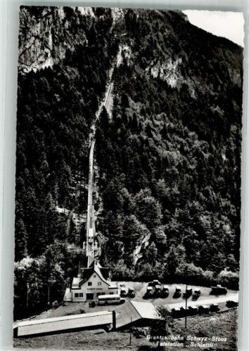 6430 Schwyz Foto AK Seilbahn Bergbahn Schlattli Station Postbus