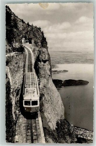 6415 Arth 1955 Foto AK Zahnradbahn Arth-Rigi- Bahn Zugersee Kräbelwand