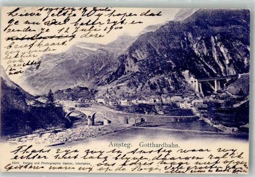 6474 Amsteg 1900 Foto AK Gotthardbahn