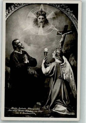 6072 Sachseln 1939 Foto AK Kirche Der seelige Bruder Nikolaus von Flüe