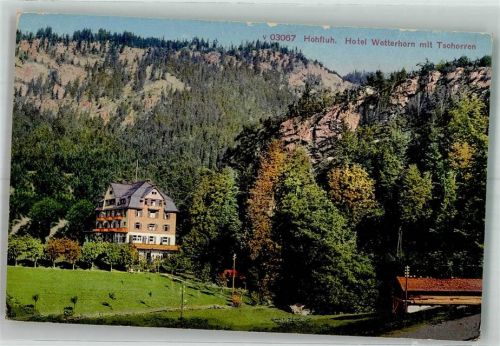 6083 Hasliberg Hohfluh 1923 Foto AK Hotel wetterhorn