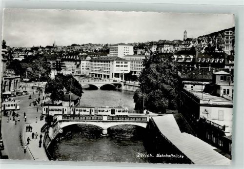 8000 Zürich Foto AK Bahnhofbrücke