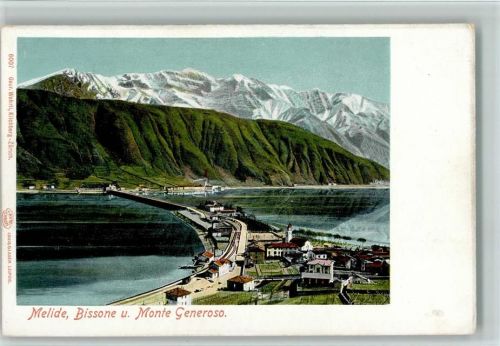 6815 Melide - Staudamm Bissone u. Mt Generoso