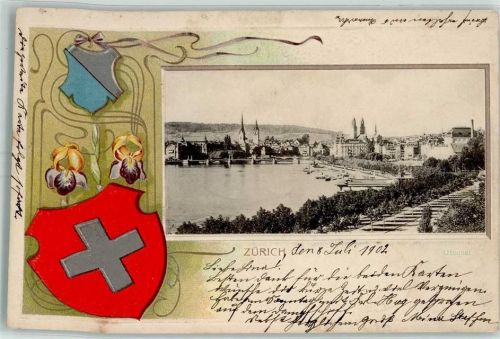 8000 Zürich 1902 Prägedruck Lithographie u. Lichtdruck