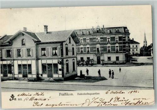 8330 Pfäffikon ZH 1904 Foto AK Bahnhofsquartier