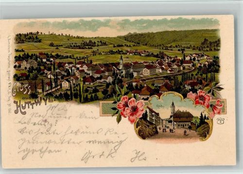 4950 Huttwil 1901 BOAKC Lithographie Kirche