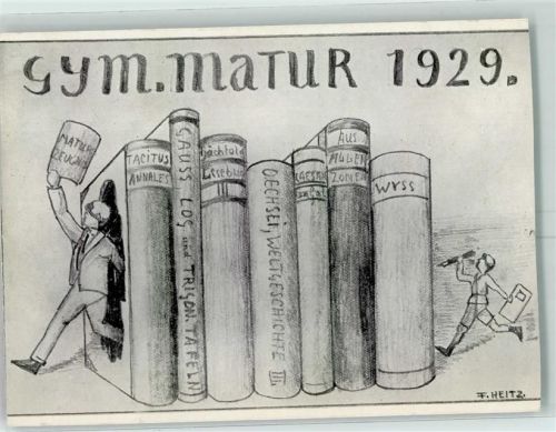 Gebrauchsspuren Matura 1929 sign. F. Heitz