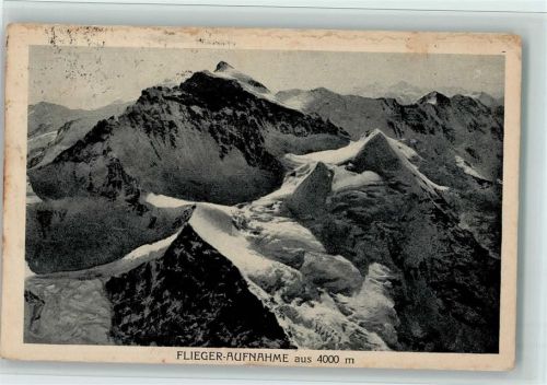 3801 Jungfraujoch - Flieger-Aufnahme Jungfrau mit Silberhörner und Giessengletscher von Norden