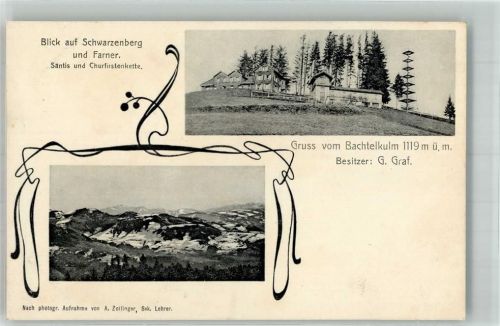 8340 Bachtel 1907 Foto AK Bachtelkulm Schwarzenberg Farner