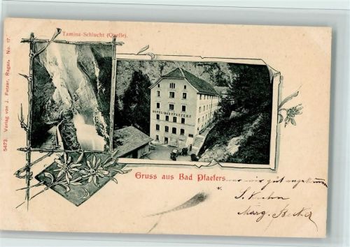 7312 Pfäfers 1900 - Tamina-Schlucht (Quelle ), Verlag Fetzer Nr. 17, gute Erhaltung AK.
