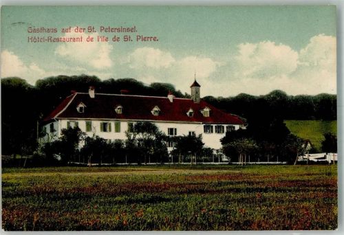 2513 Twann Foto AK Hotel Gasthaus de Ile de St. Pierre Feldpost