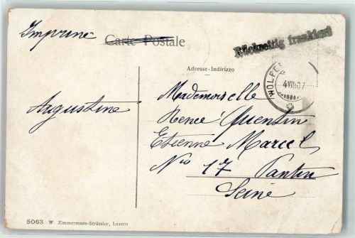 Wolfertswil Rückseitig frankiert Phila Schweiz