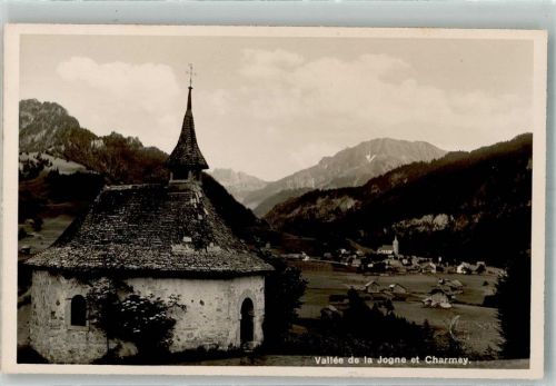 1637 Charmey Gruyère Foto AK Kirche Kapelle