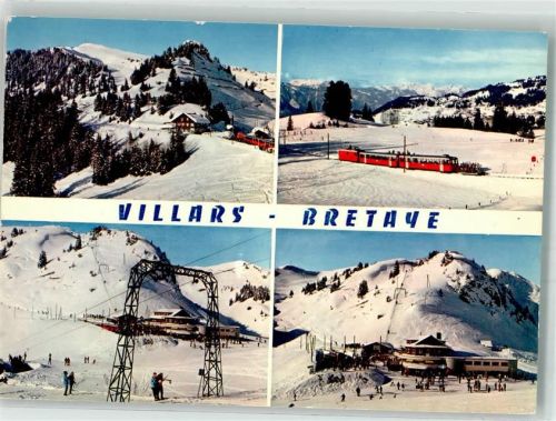 1884 Villars-sur-Ollon 1976 Winter Bergbahn Seilbahn Villars-Bretaye