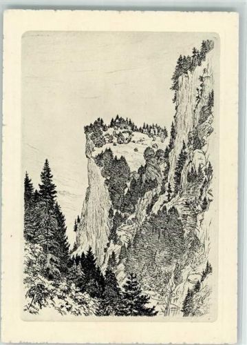 Viamala - Hohenrätien Bienfaisance für die Taubstummen Kupferdruck