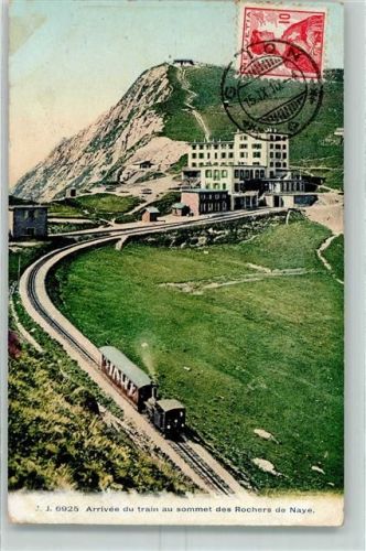 1823 Glion - 1910 Arrivee du train au sommet des Rochers de Naye