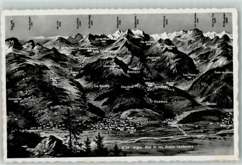 1860 Aigle - Vogelschau Alpen