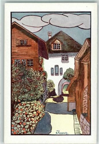 9470 Werdenberg Künstlerkarte Alt-Werdenberg sign Kunz