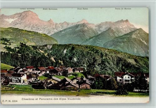 1884 Villars-sur-Ollon - Chesières et Panorama des Alpes Vaudoises