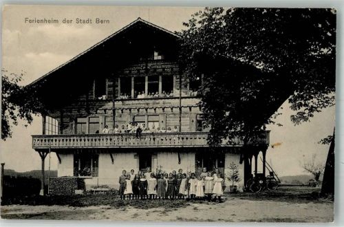 3150 Schwarzenburg Foto AK Pension Ferienheim der Stadt Bern Ort lt. Fotograf