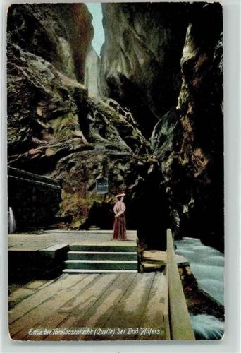 Taminaschlucht 1910 - Ende der Schlucht