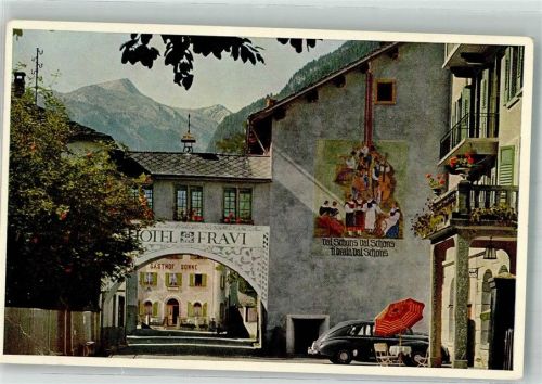 7440 Andeer 1957 Gebrauchsspuren Hotel Fravi Auto Gasthaus Sonne