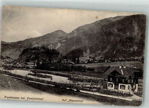 3770 Zweisimmen 1910 Gebrauchsspuren Forellensee Auf Alpenblick Einriß