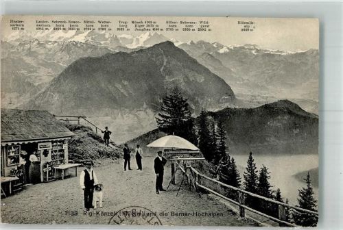 Rigi Känzeli 1912 Foto AK Geschäft Kiosk Fernglas