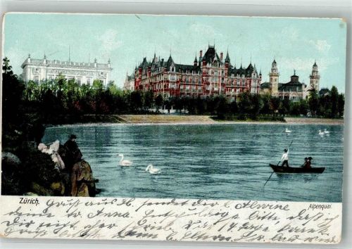 8000 Zürich 1907 Foto AK Alpenquai