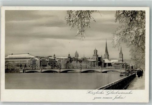 8000 Zürich 1930 Winter Blick vom Utoquai Neunjahr
