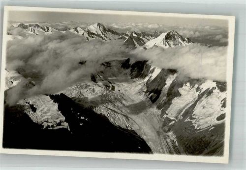 Finsteraarhorn Winter Finteraarhorn Aletschgletscher Fliegeraufnahme