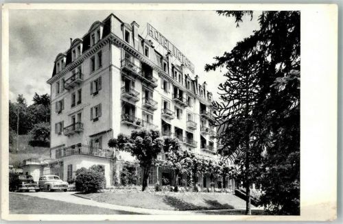 1823 Glion 1953 Foto AK Hotel Victoria Auto Oldtimer