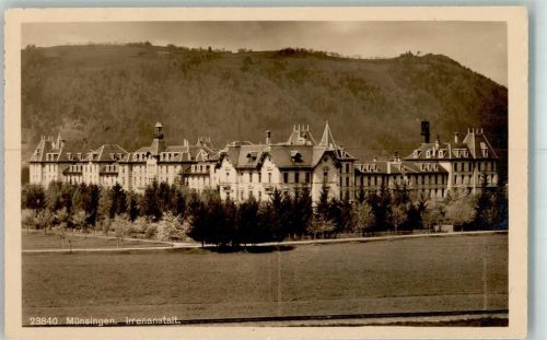 3110 Münsingen 1914 Foto AK Krankenhaus Irrenanstalt