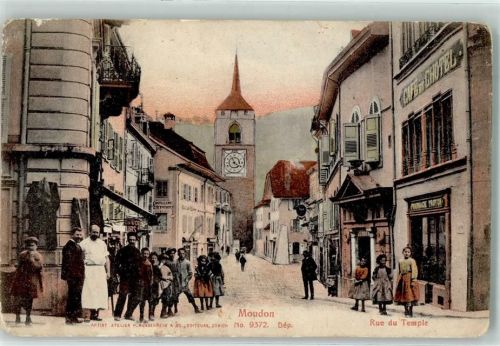 1510 Moudon 1905 Gebrauchsspuren Rue du Temple Gasthaus Cafe de Chotel