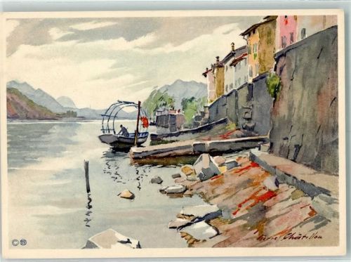 6922 Morcote Künstlerkarte La Rive sign