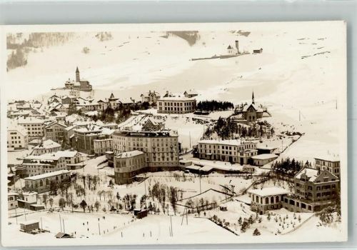 7503 Samedan Samaden Winter Fliegeraufnahme Hotel Bernina