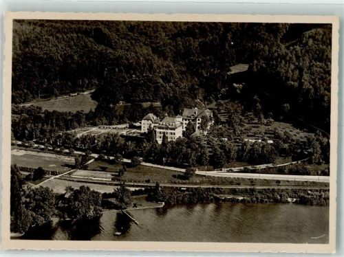 8266 Steckborn Foto AK Fliegeraufnahme Schw. Land-Erziehungsheim Schloss Glarisegg
