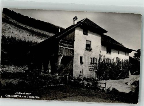 3653 Oberhofen am Thunersee 1959 Foto AK Heidenhaus