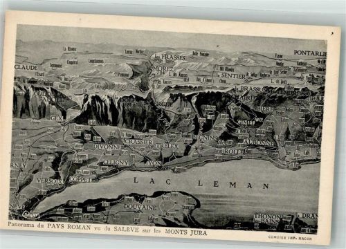 1296 Coppet Foto AK Panorama du Pays Roman Lac Leman
